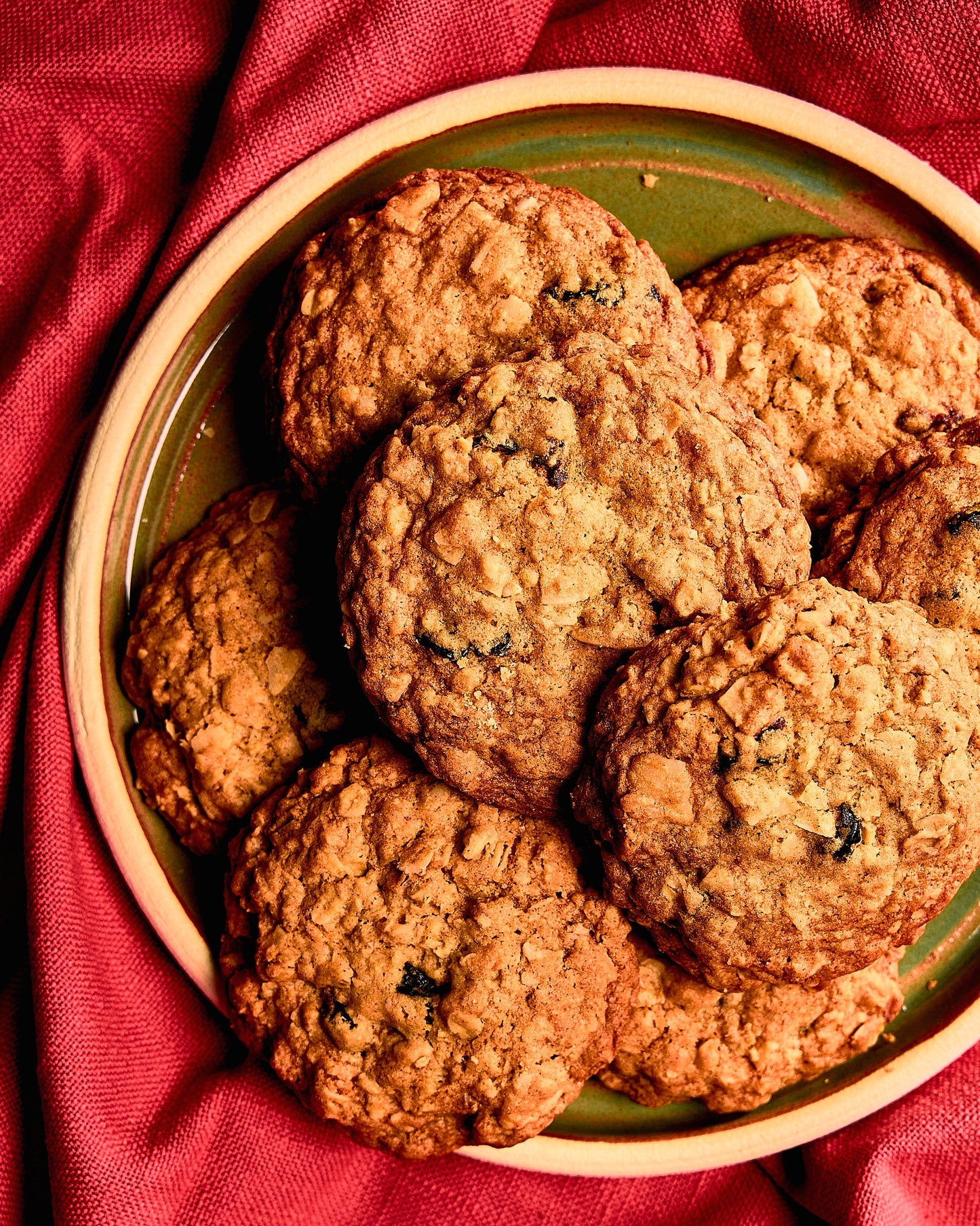 Coconut, Cherry, and Oat Cookies